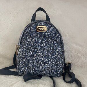 Michael Kors Abbey Blue/White Floral Mini Backpack